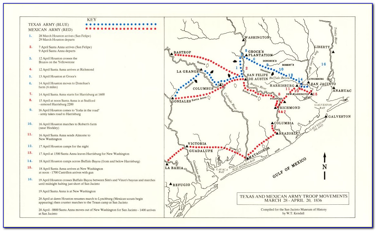Map Of The Battle Of San Jacinto 1836