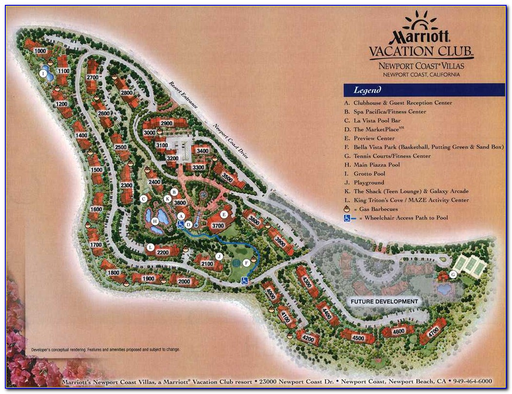 Marriott Newport Coast Villas Map Of Property