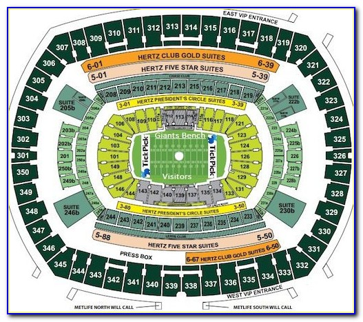 Metlife Stadium Seating Chart With Rows