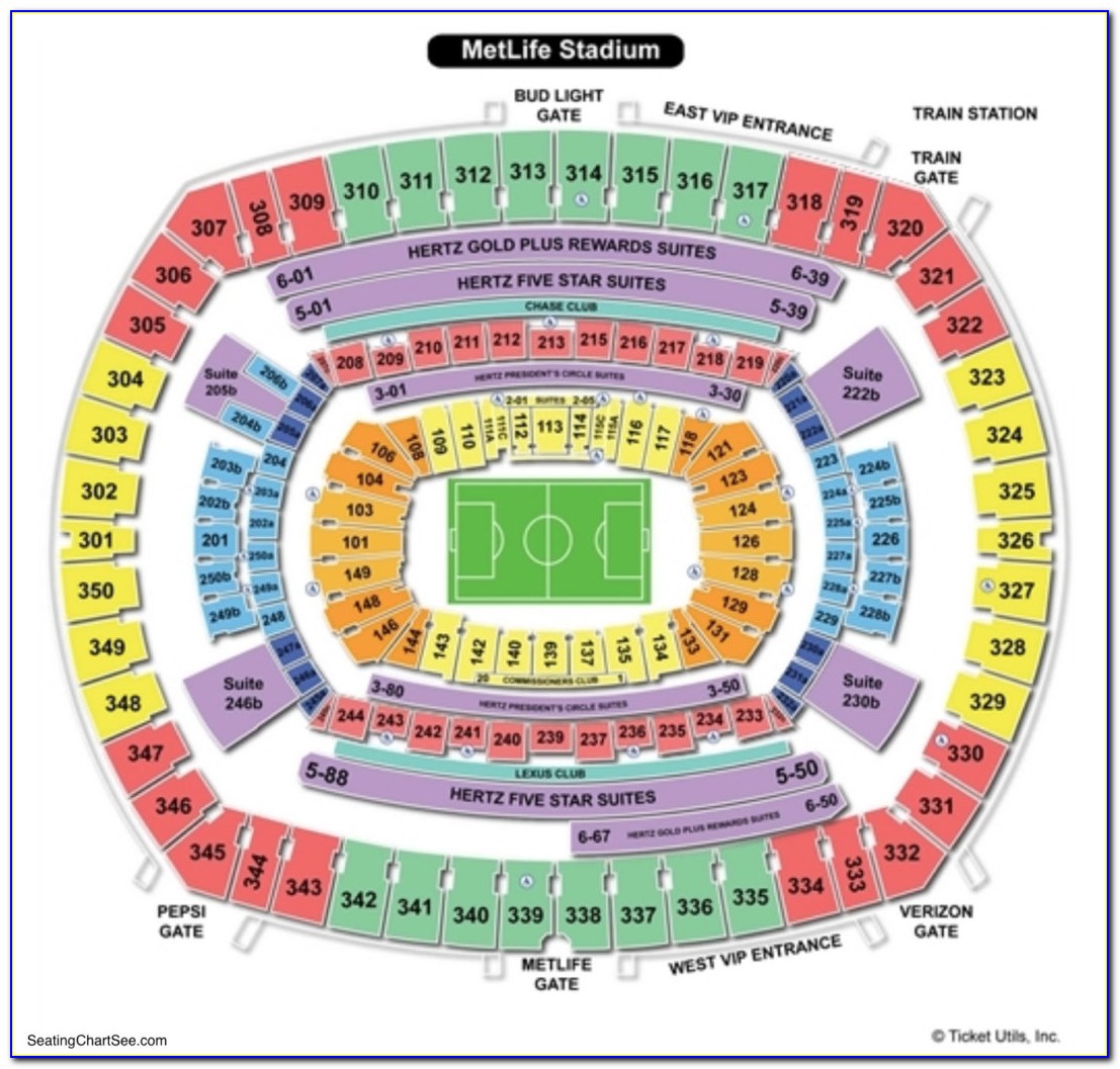 Metlife Stadium Seating Map