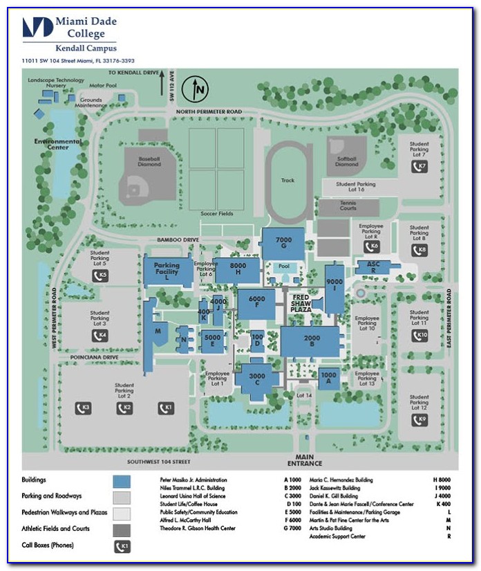Miami Dade College Wolfson Map
