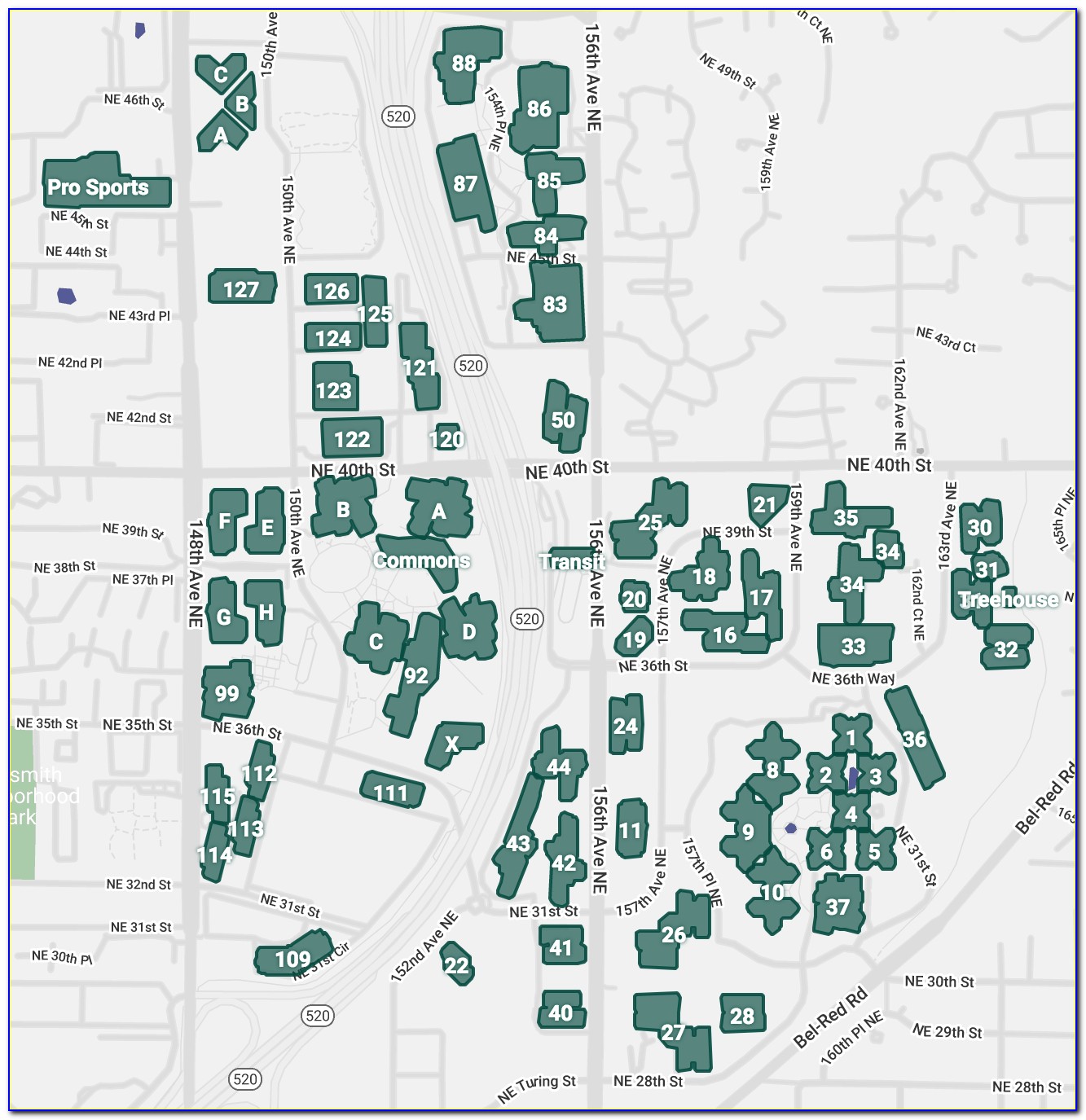 Microsoft Redmond Campus Map