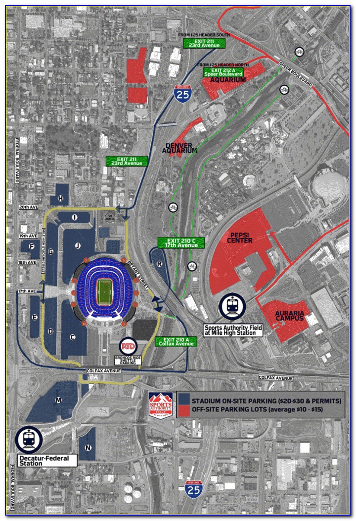 Mile High Stadium Section Map