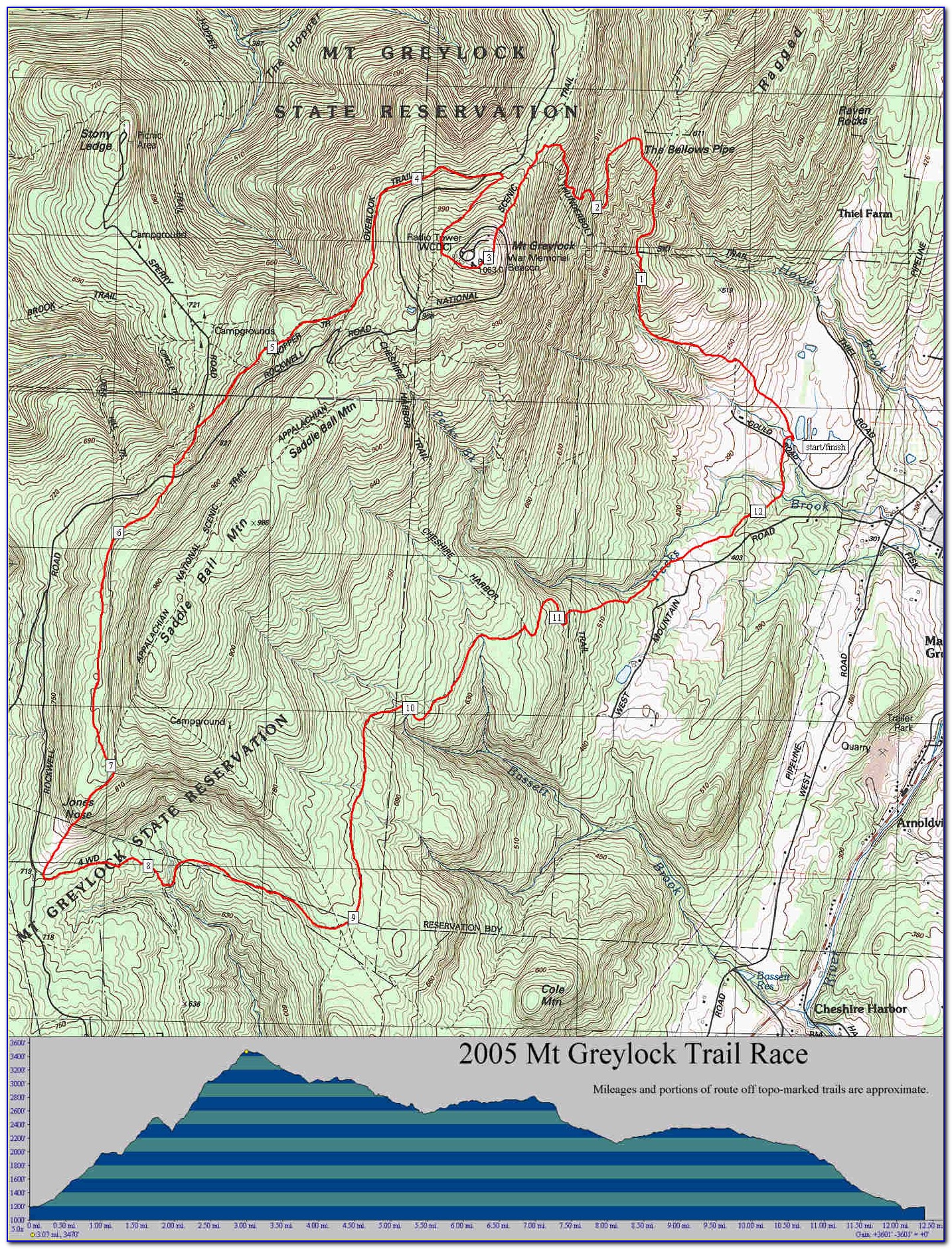 Mt Greylock Appalachian Trail Map