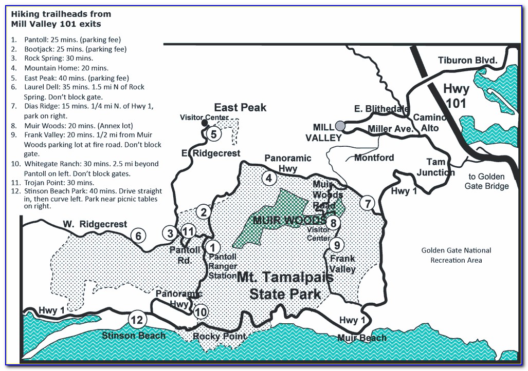 Mt Tam Bike Trail Map