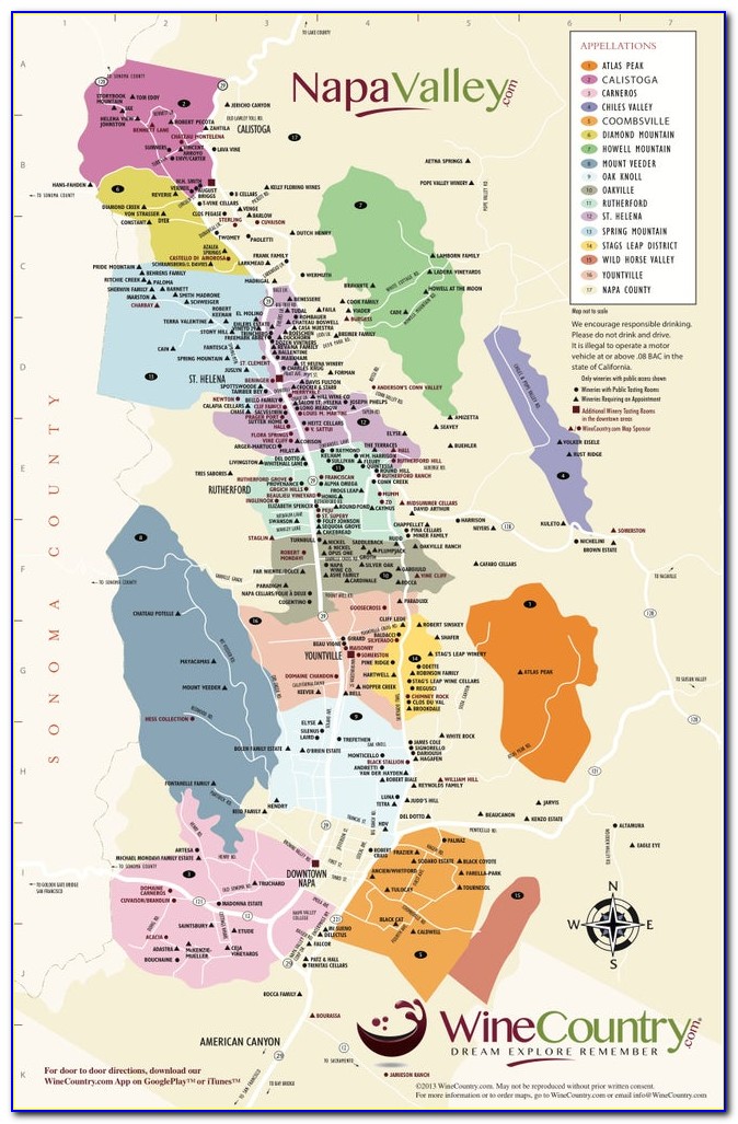 Napa Sonoma Valley Winery Map