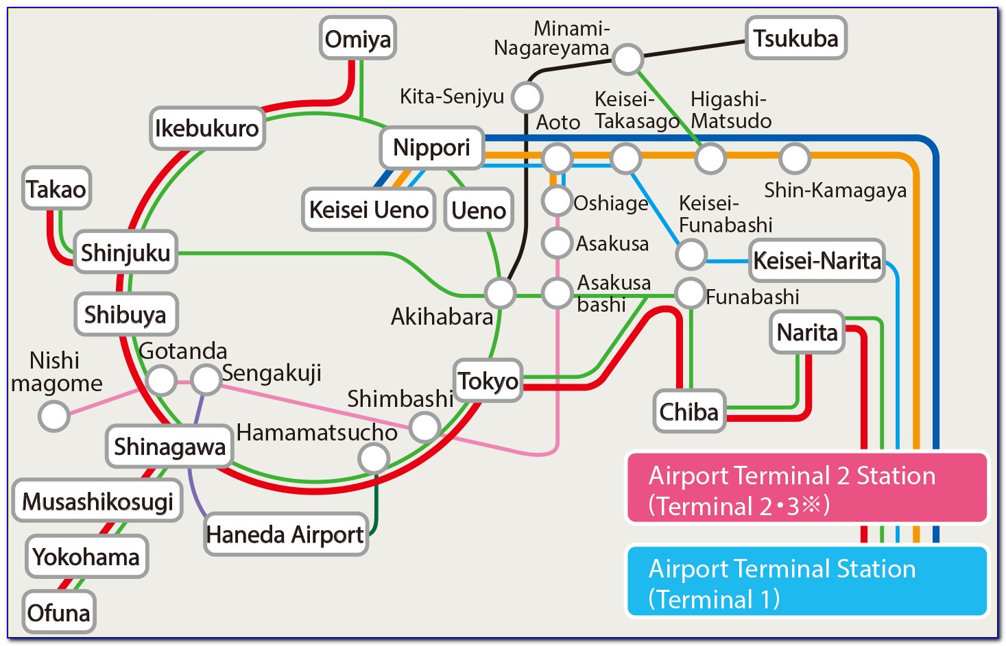 Narita Express Route Map
