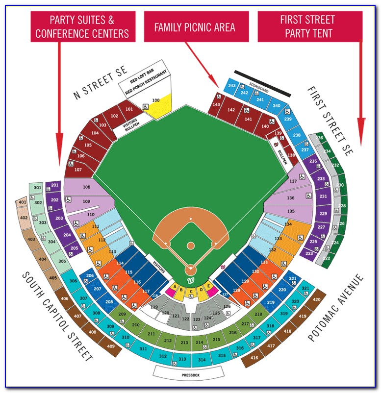 Nationals Park Seat Map With Seat Numbers