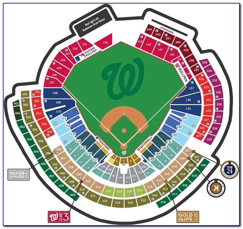 Nationals Park Seating Map With Rows