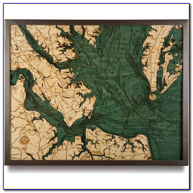 Nautical Wood Maps Florida