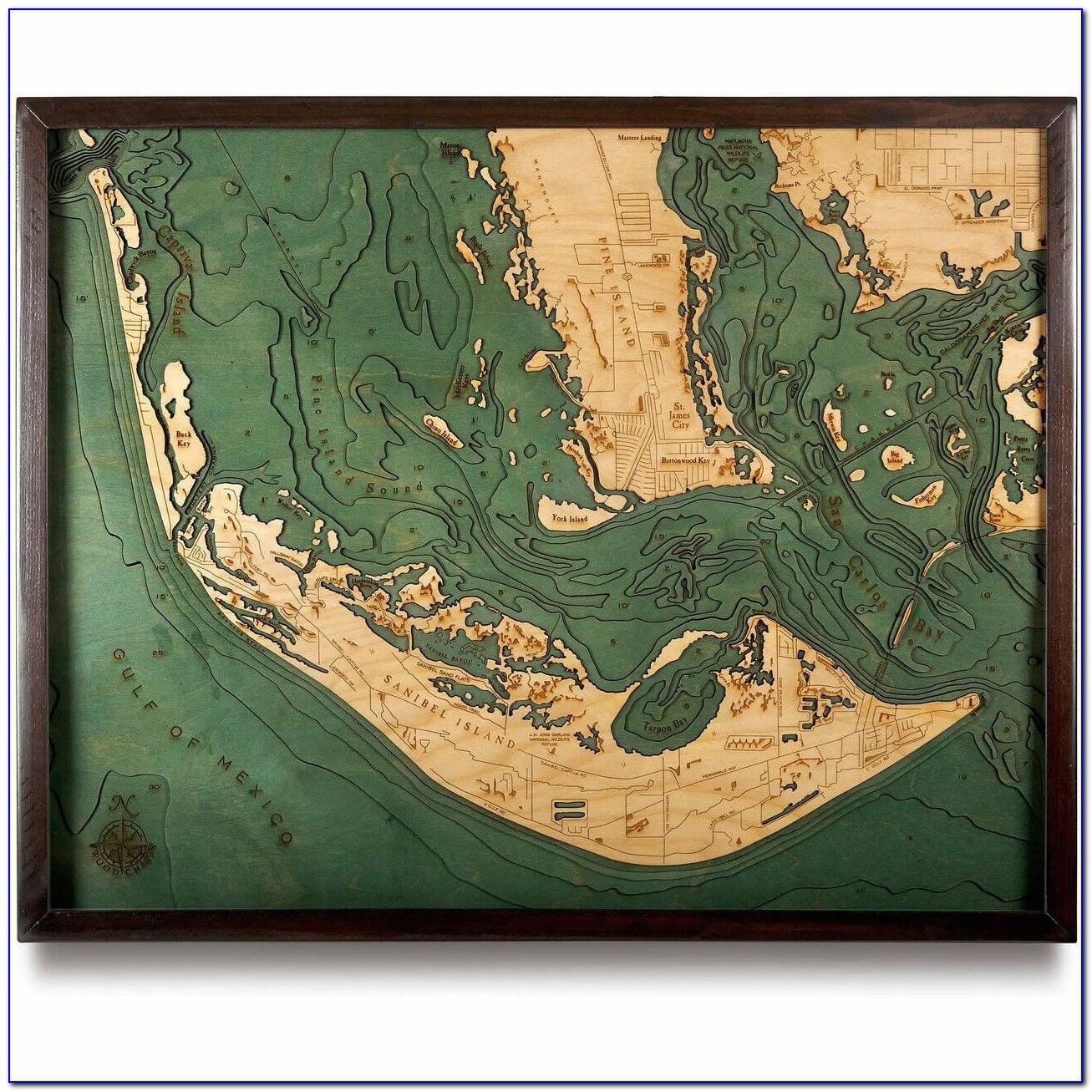 Nautical Wood Maps New Orleans