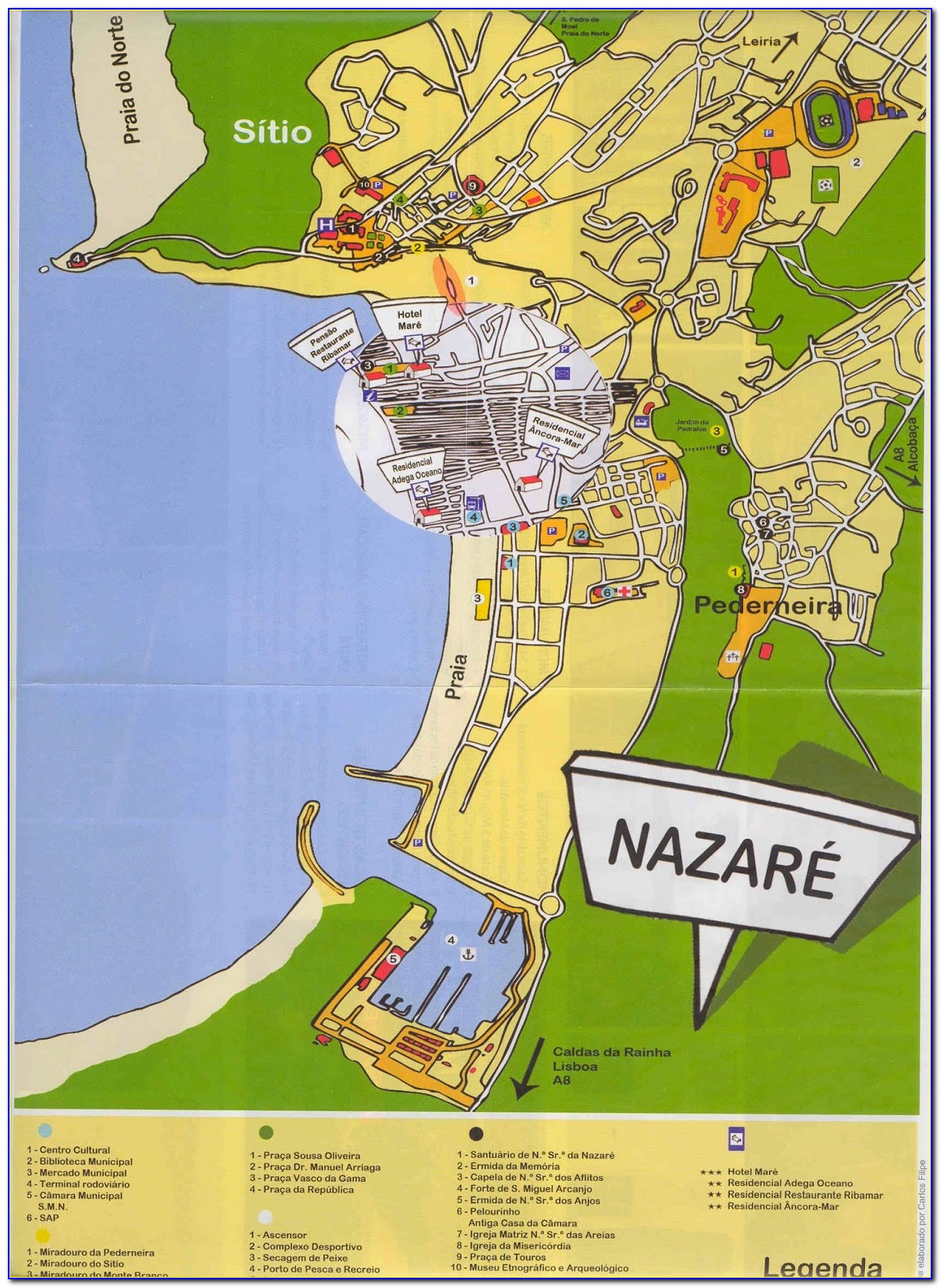 Nazare Beach Portugal Map