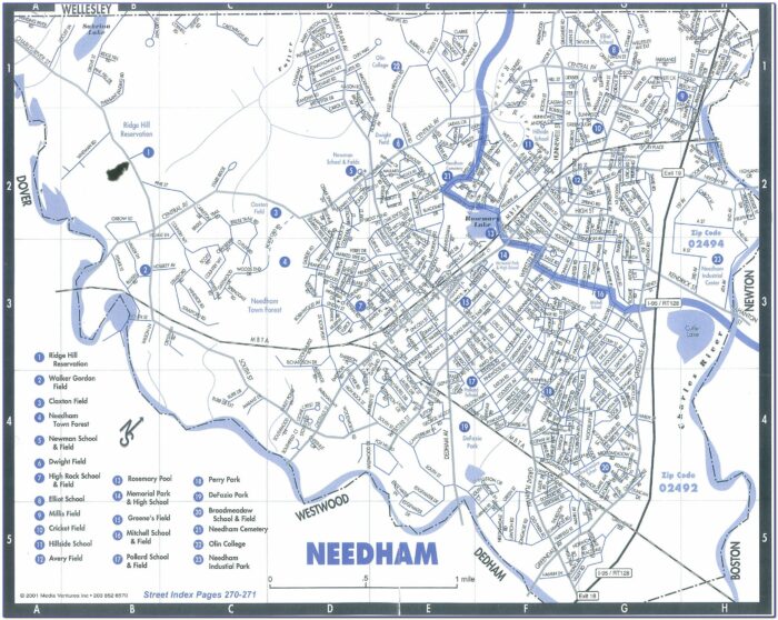 Needham Ma Zip Code Map