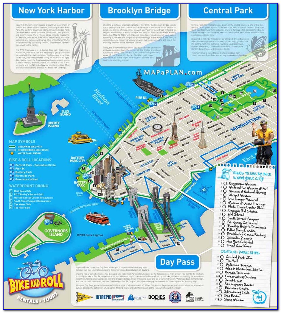 New York City Tourist Map Printable
