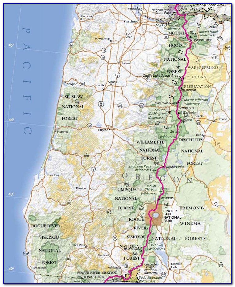Northern Oregon Pct Map