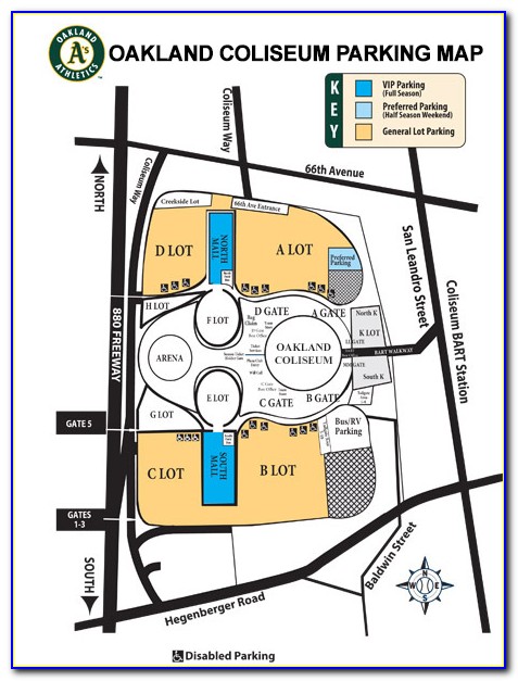Oakland Coliseum Map Parking Lot