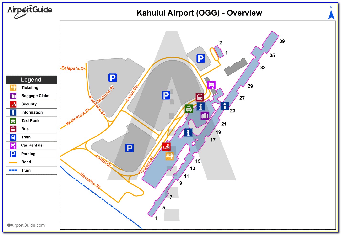 Ogg Airport Map