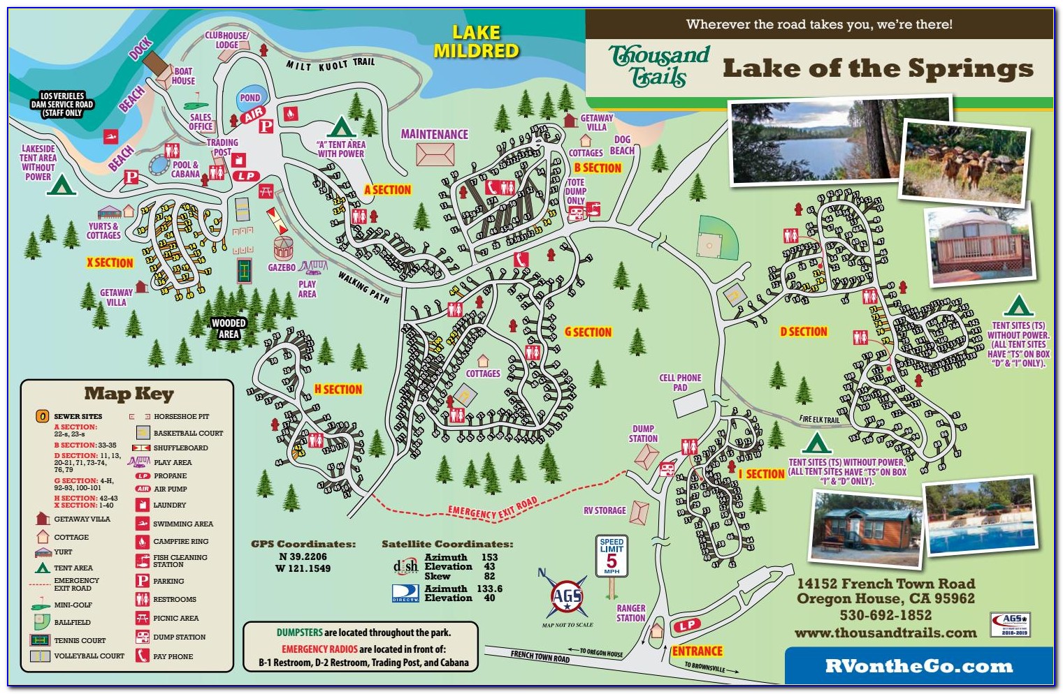 Paradise Thousand Trails Campground Map