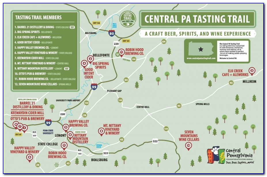 Pennsylvania Craft Breweries Map