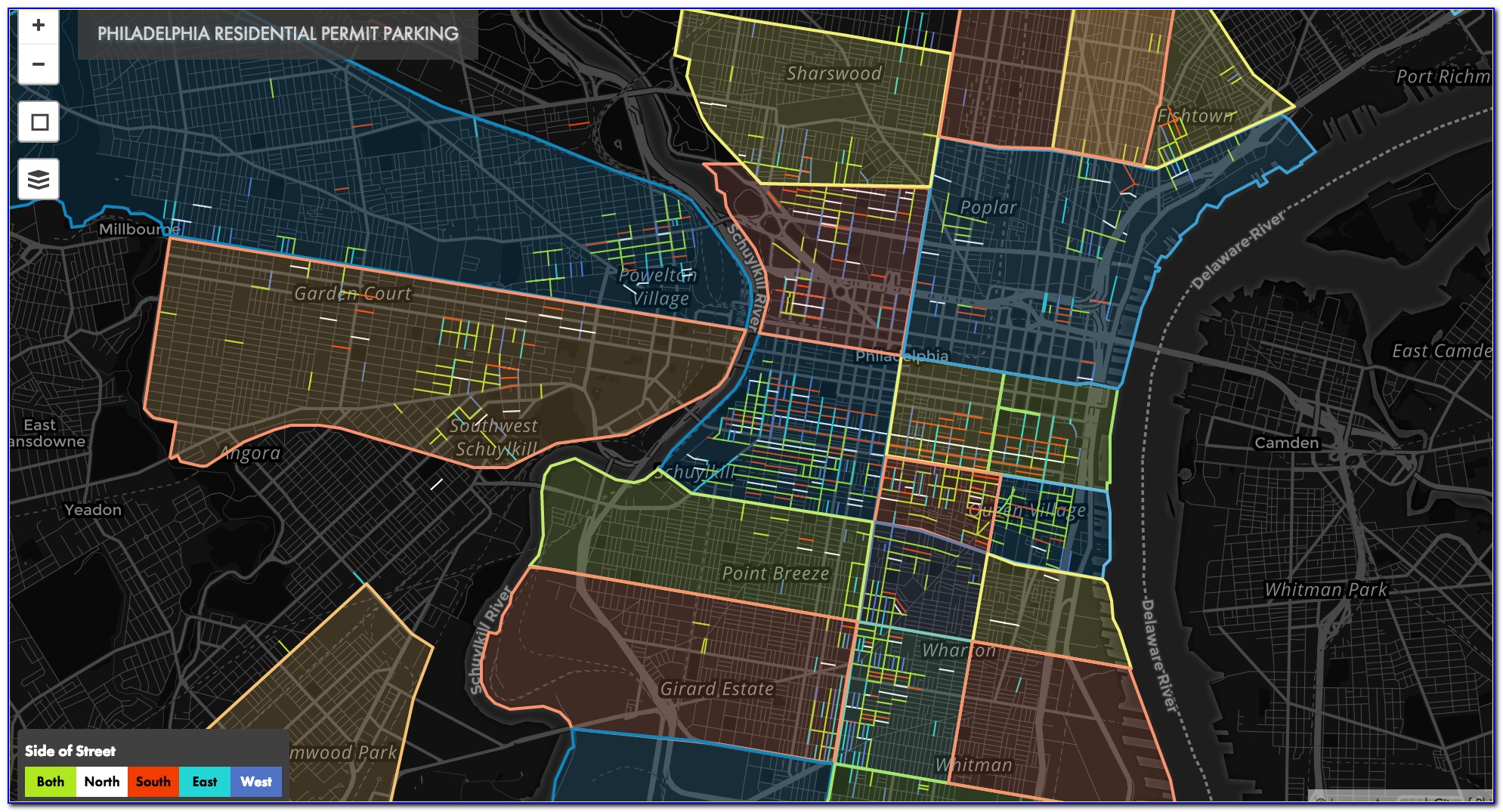 Philadelphia Parking District Map