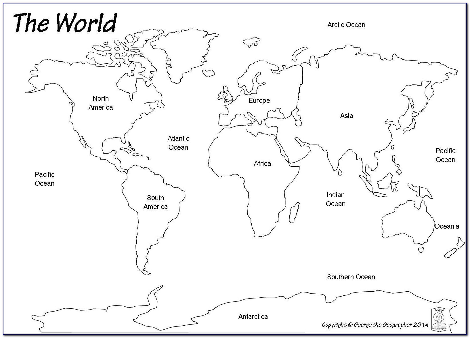 Printable World Map Outline Simple