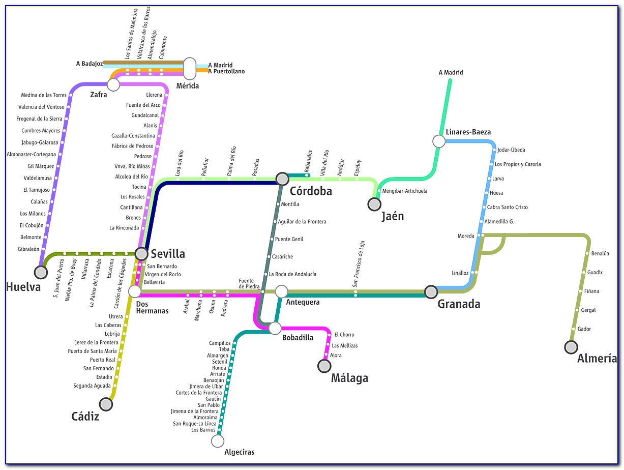 Renfe Train Map Andalucia