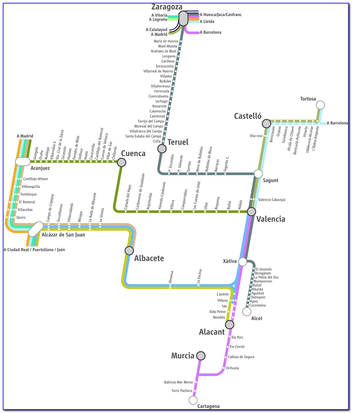 Renfe Train Map Catalonia