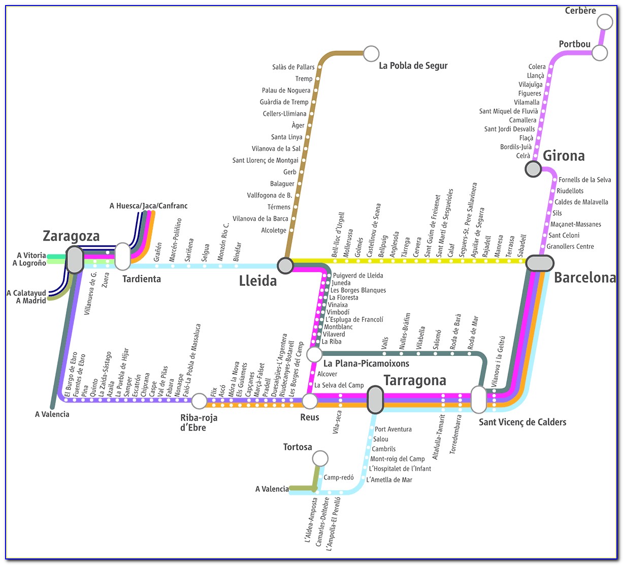 Renfe Train Map Spain