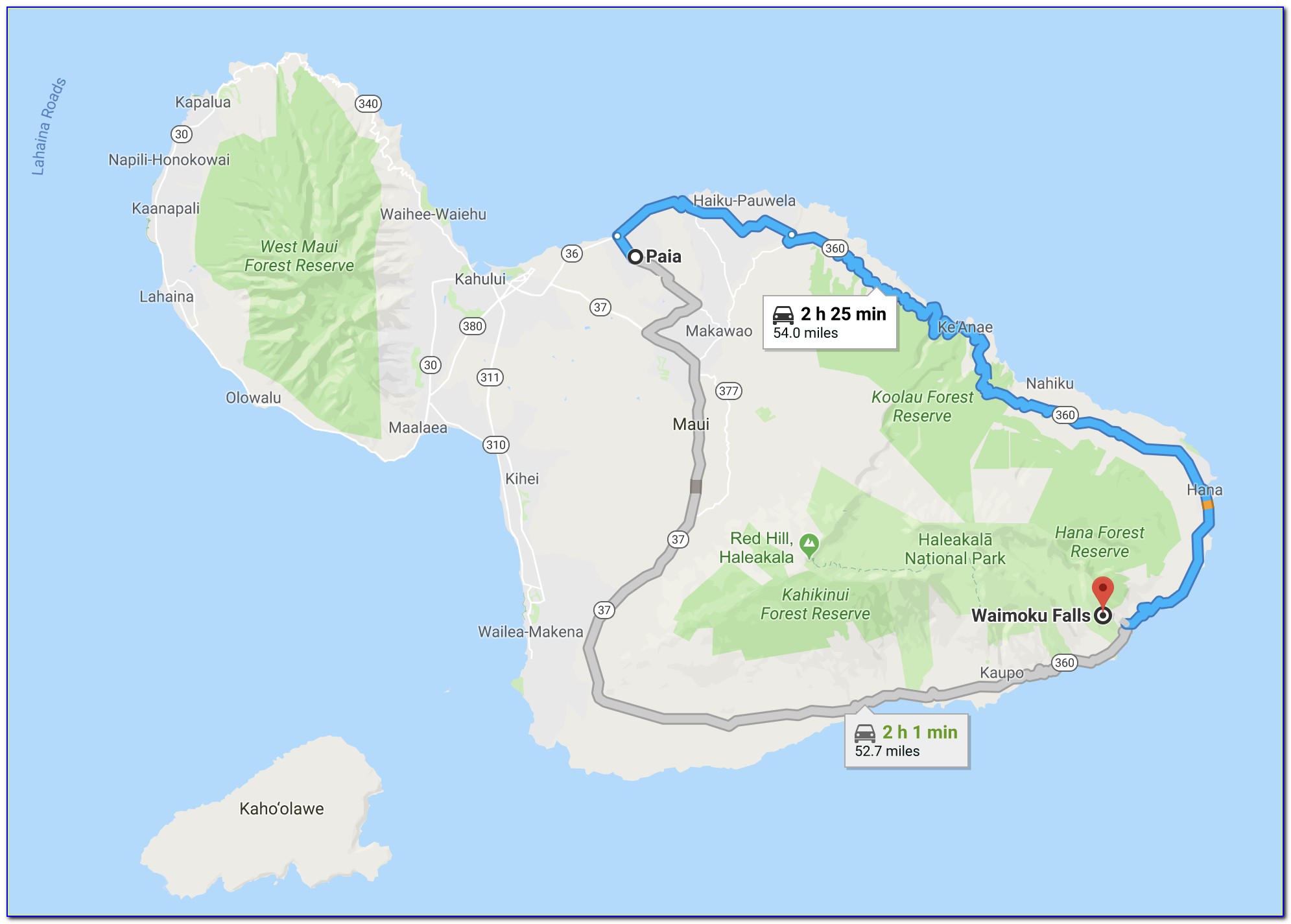 Road To Hana Map With Stops