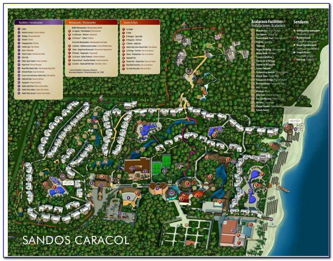 Sandos Caracol Eco Resort Map Pdf