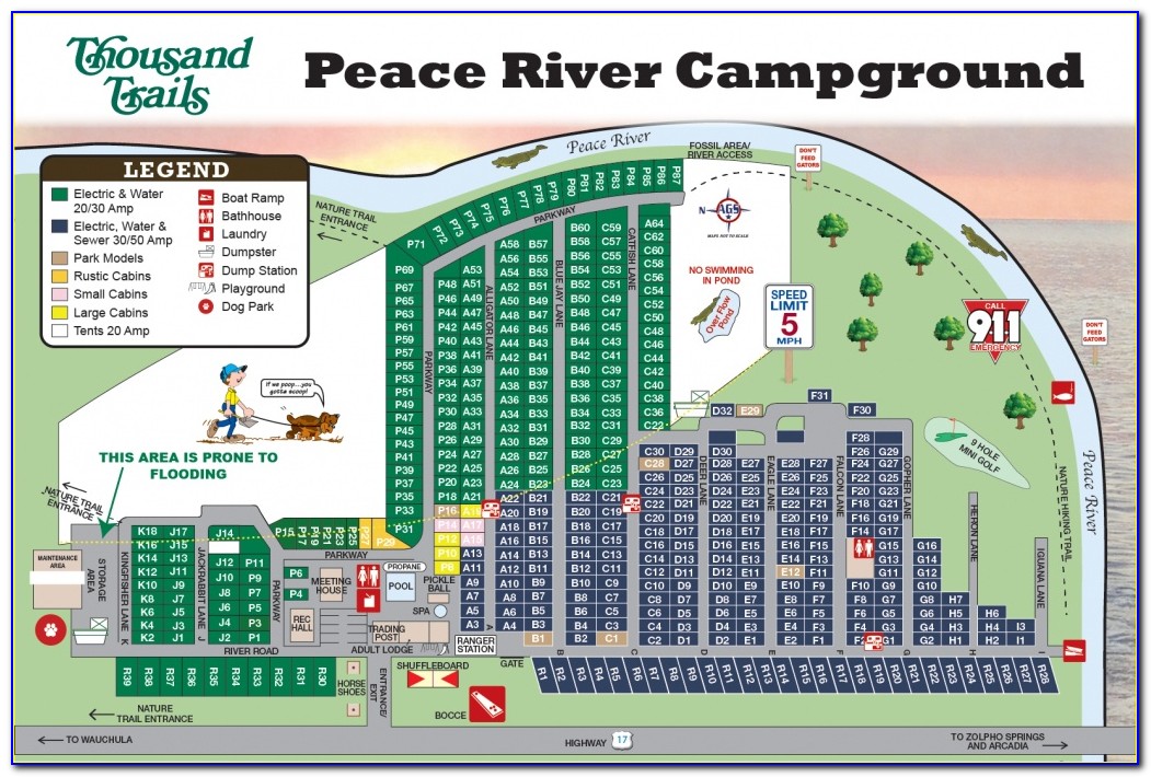 Seaside Thousand Trails Campground Map