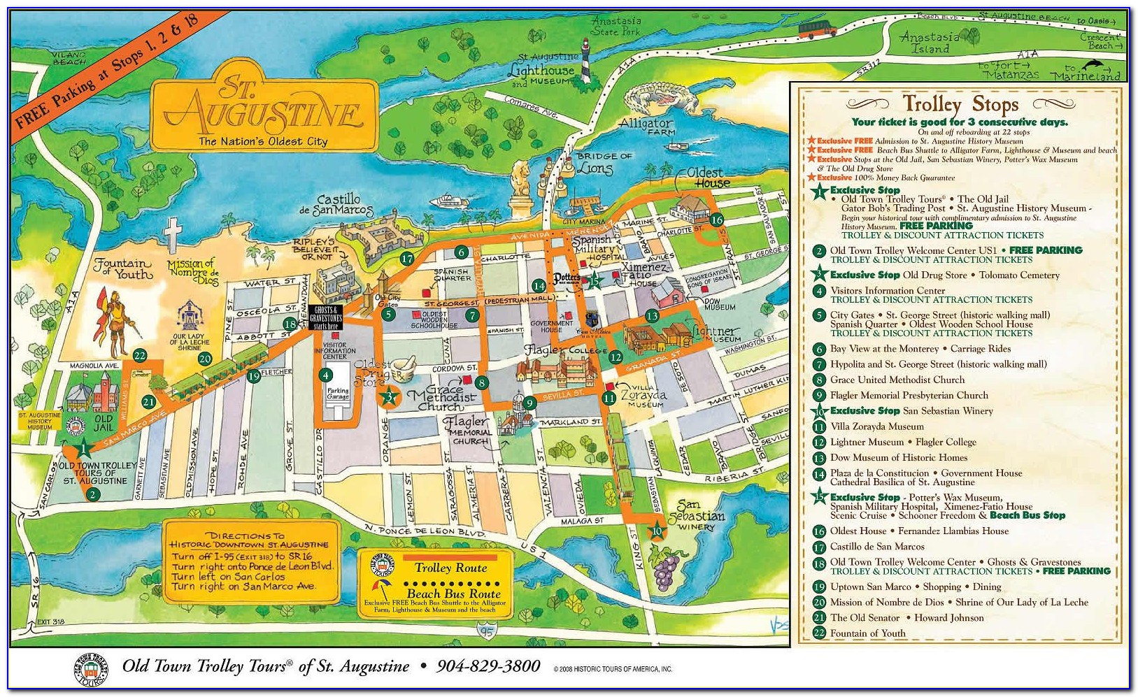 St Augustine Historic District Hotels Map