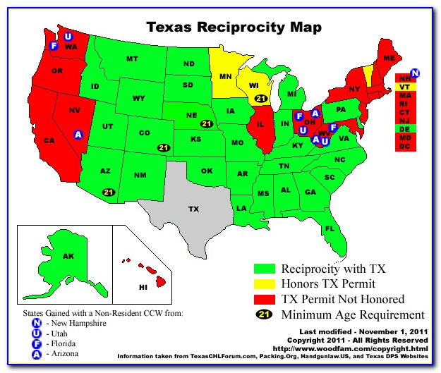 Texas Concealed Carry Reciprocity Map 2019