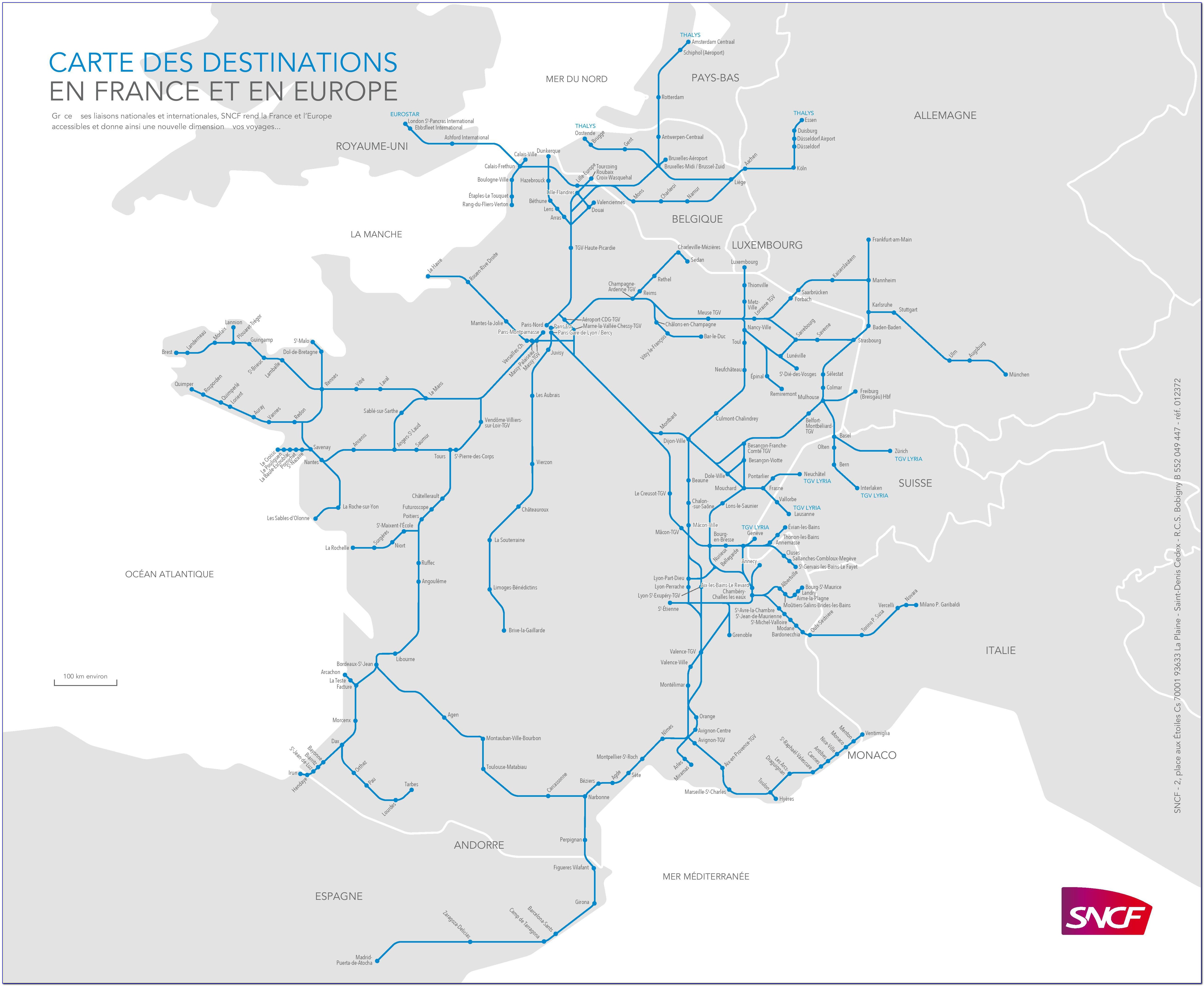 Tgv Train Map Europe