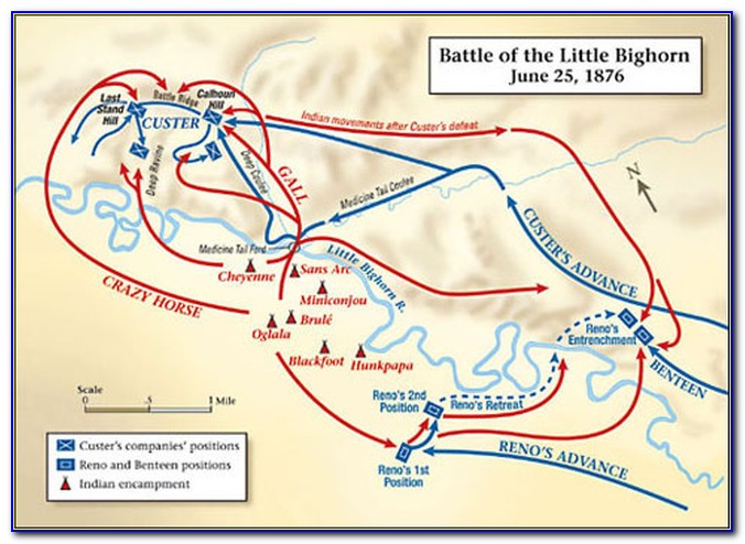 Topographic Map Little Bighorn Battlefield