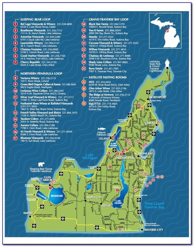 Traverse City Wine Tour Map