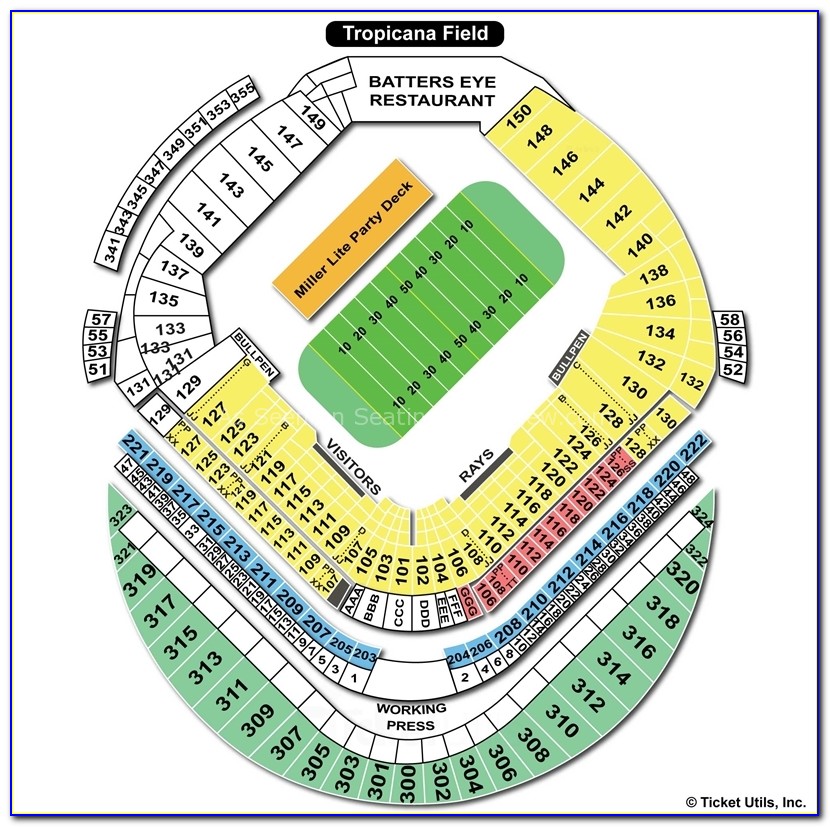 Tropicana Field Seating Map Rows