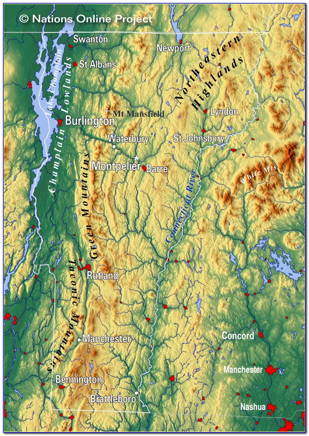 Vermont Topographic Map