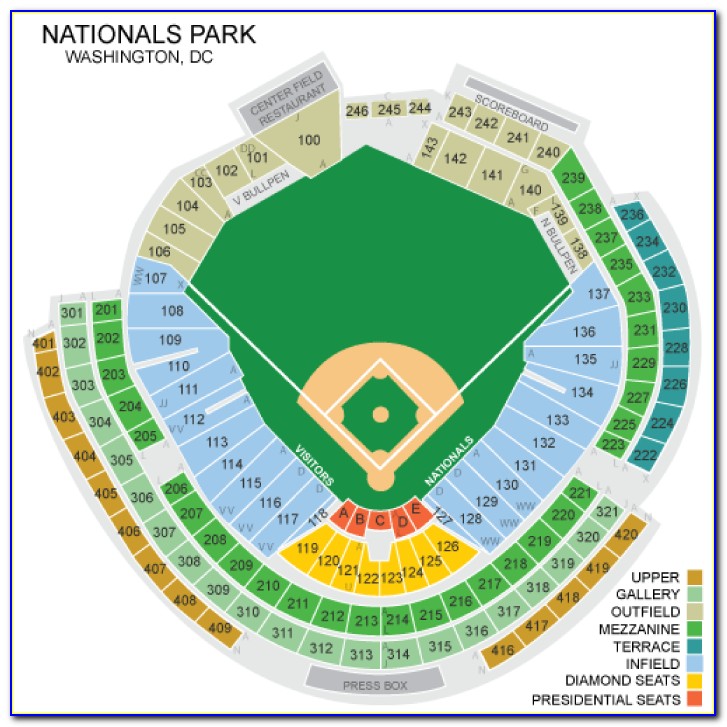 Washington Nationals Park Seating Map