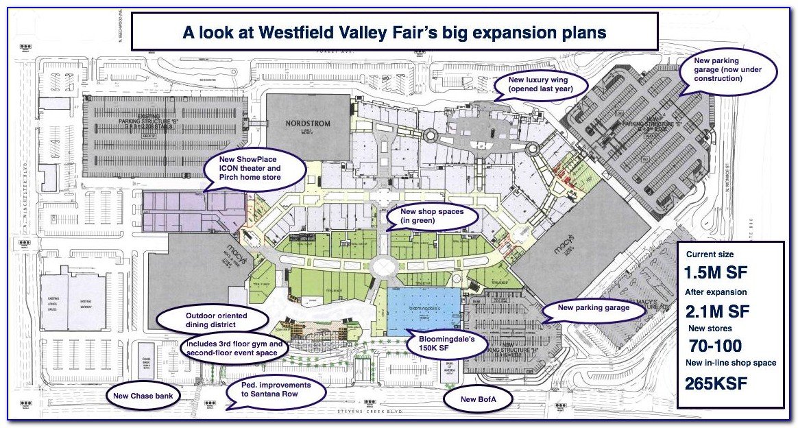 Westfield Valley Fair Parking Map