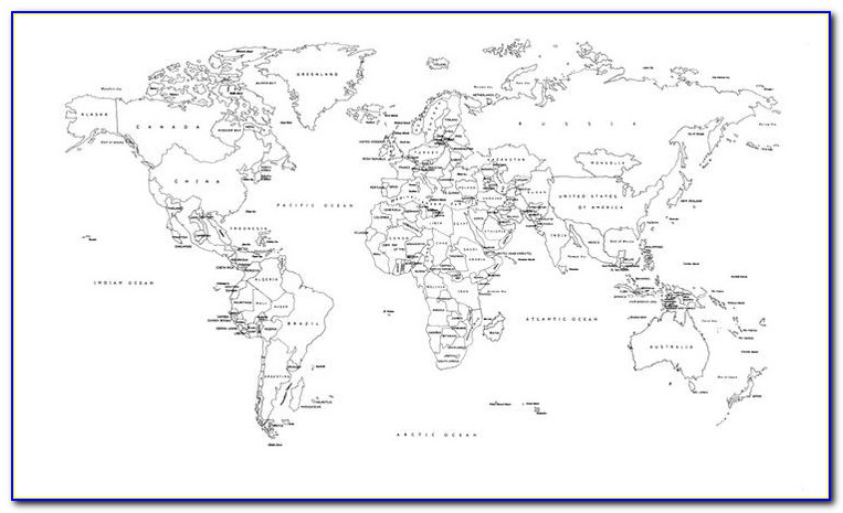 World Map Printable Pdf Black And White