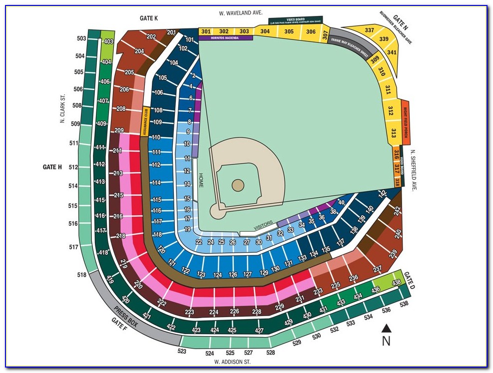 Wrigley Field Seat Numbers Map
