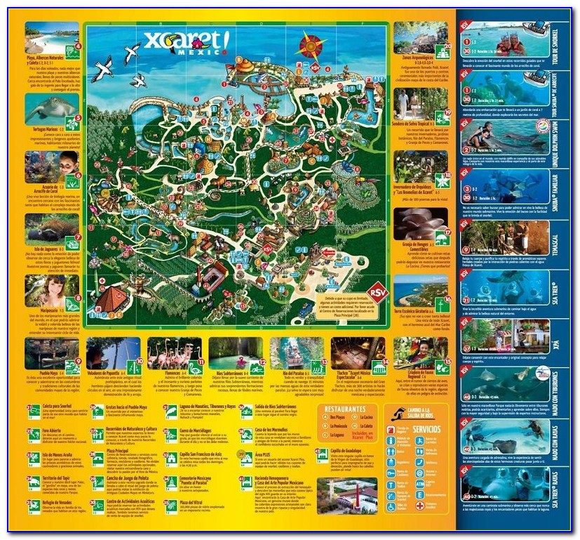 Xcaret Eco Park Map