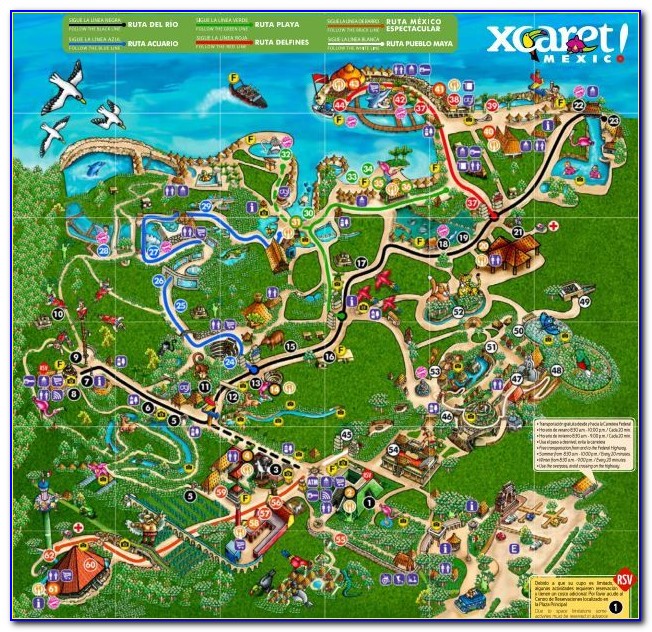Xcaret Park Map 2021
