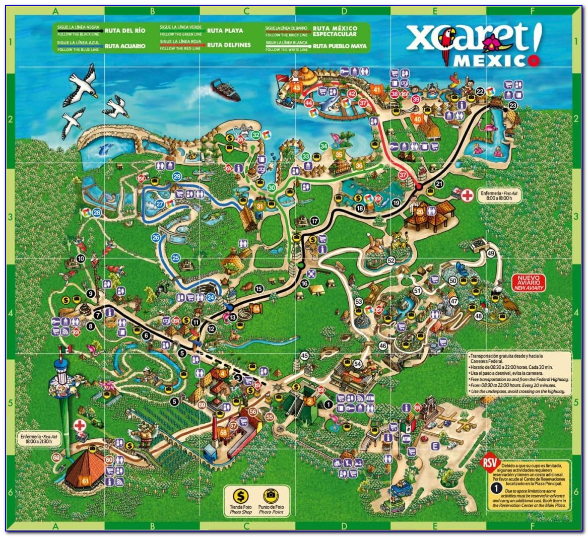 Xcaret Park Map English Pdf