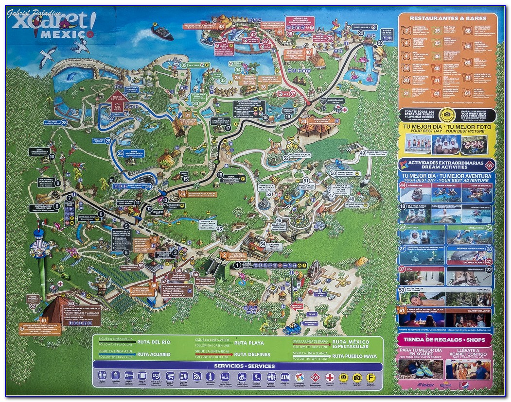 Xcaret Theme Park Map