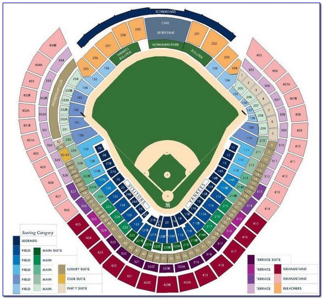 Yankees Seat Map