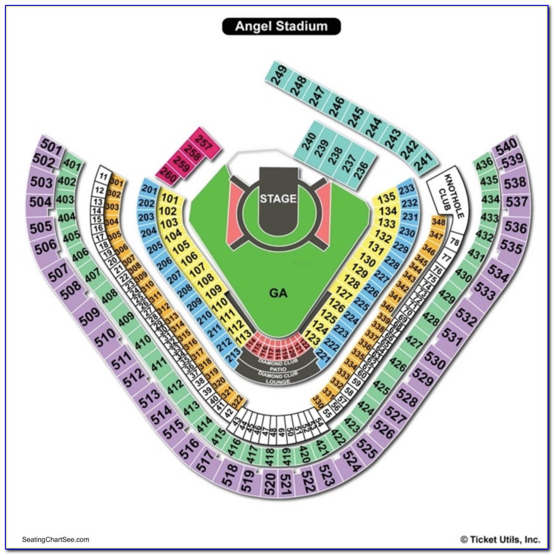 Angel Stadium Anaheim Seating Map
