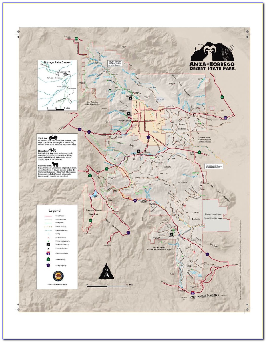 Anza Borrego Desert State Park Off Road Map