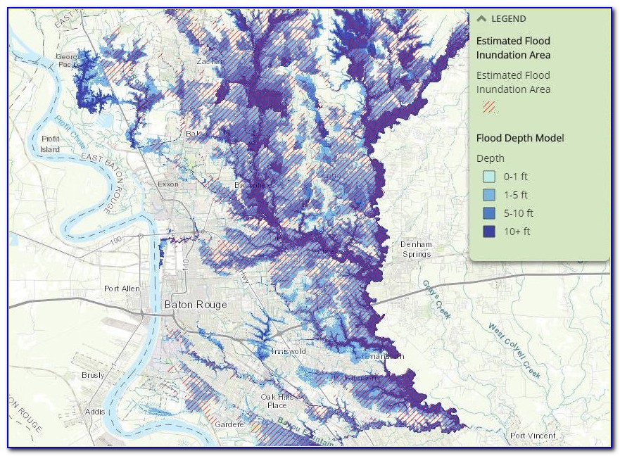 Baton Rouge Advocate Flood Map